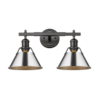 Yep by Golden Lighting Orwell 2-light Vanity in Matte Black and Chrome shade - Default Title - Golden Lighting