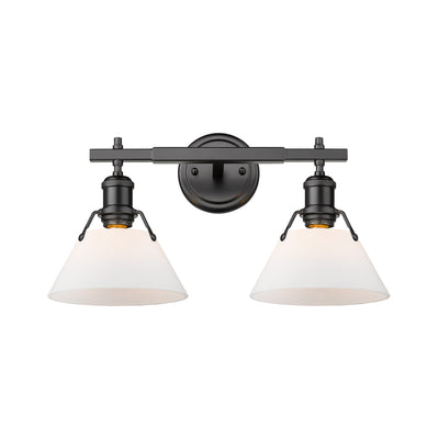 Yep by Golden Lighting Orwell 2-light Vanity in Matte Black and Opal Glass - Default Title - Golden Lighting