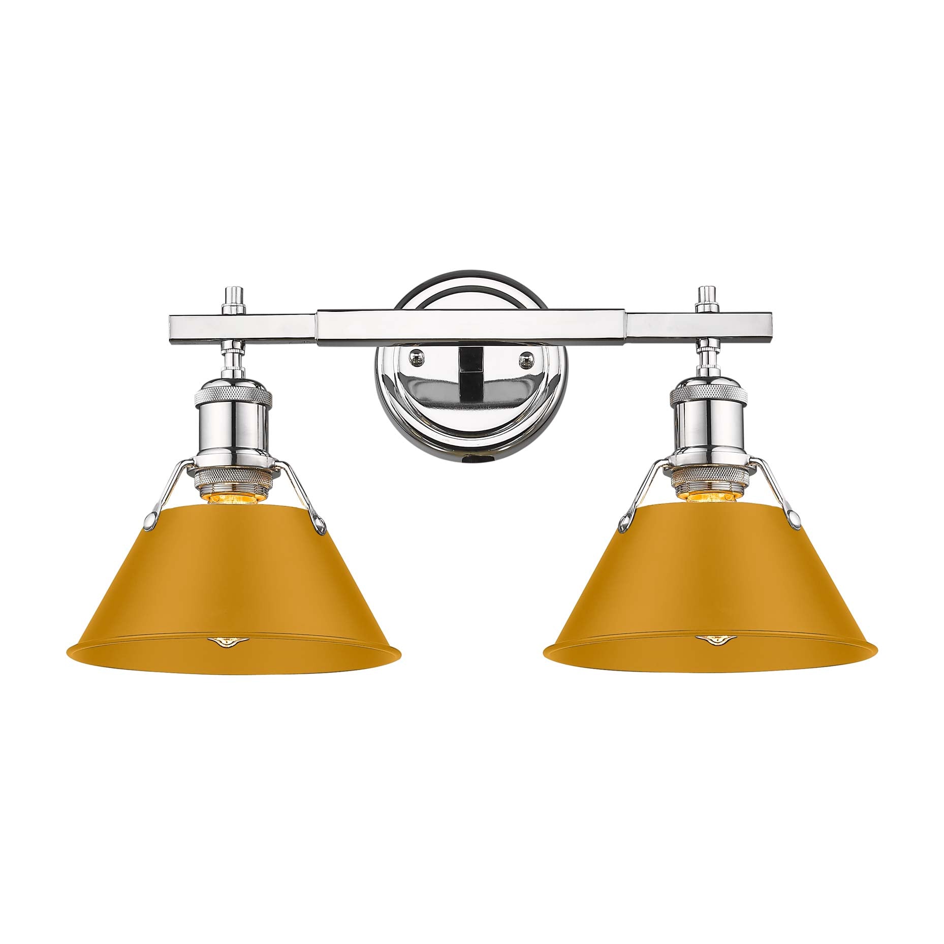 Yep by Golden Lighting Orwell 2-light Vanity in Chrome and Auric Yellow shade