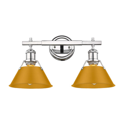 Yep by Golden Lighting Orwell 2-light Vanity in Chrome and Auric Yellow shade - Default Title - Golden Lighting