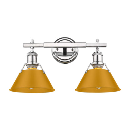 Yep by Golden Lighting Orwell 2-light Vanity in Chrome and Auric Yellow shade