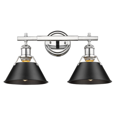 Yep by Golden Lighting Orwell 2-light Vanity in Chrome and Matte Black shade - Default Title - Golden Lighting