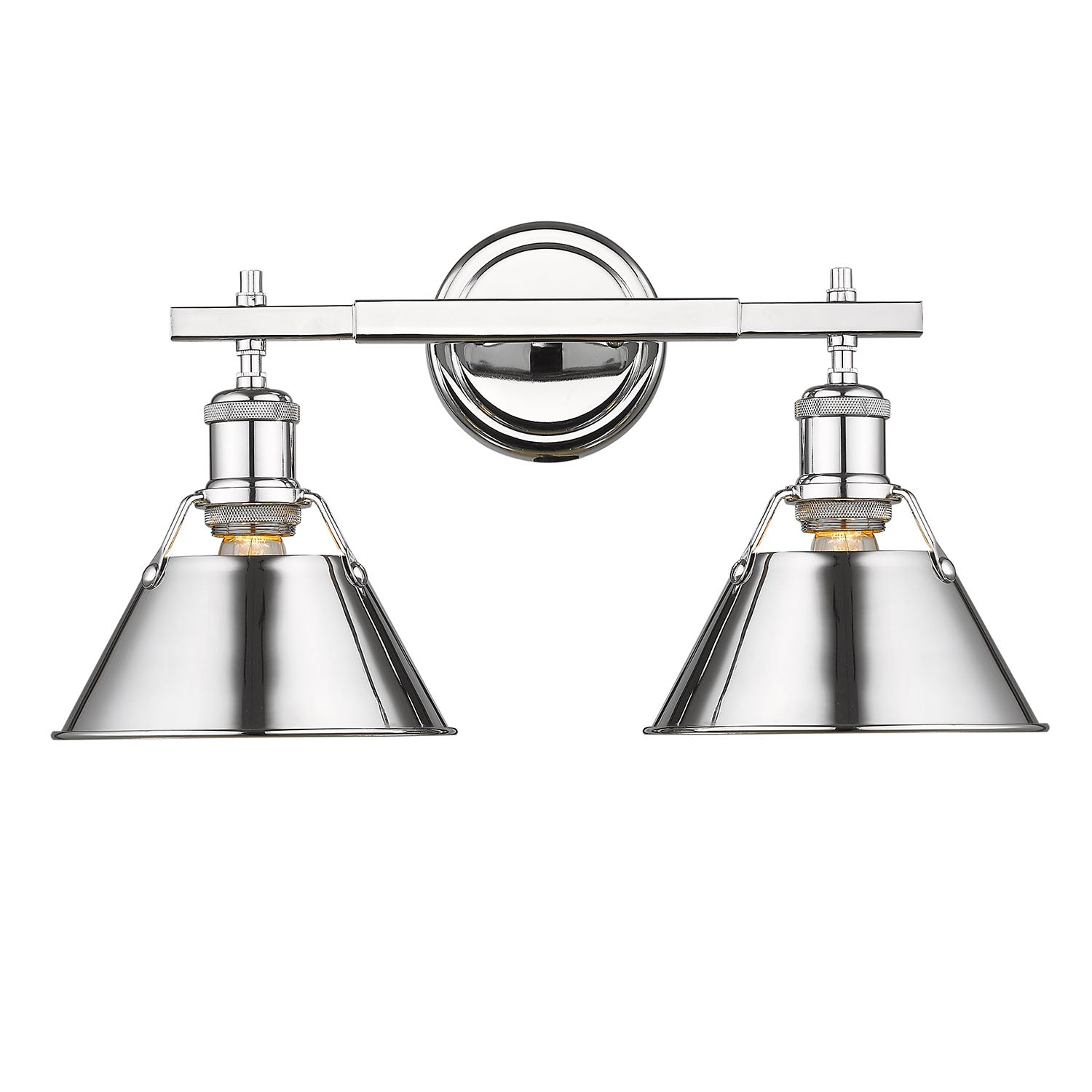 Orwell 2-Light Vanity Light in Chrome - - Golden Lighting