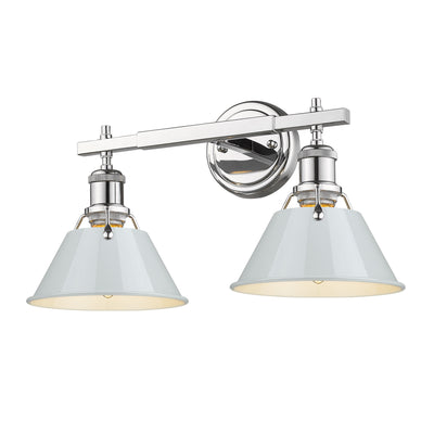 Yep by Golden Lighting Orwell 2-light Vanity in Chrome and Dusky Blue shade - Default Title - Golden Lighting