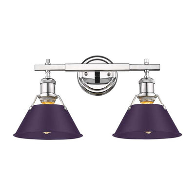 Yep by Golden Lighting Orwell 2-light Vanity in Chrome and Exotic Purple shade - Default Title - Golden Lighting