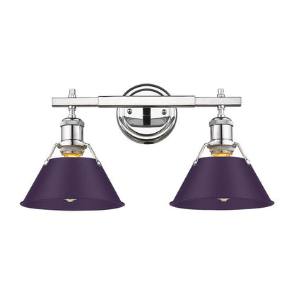 Yep by Golden Lighting Orwell 2-light Vanity in Chrome and Exotic Purple shade
