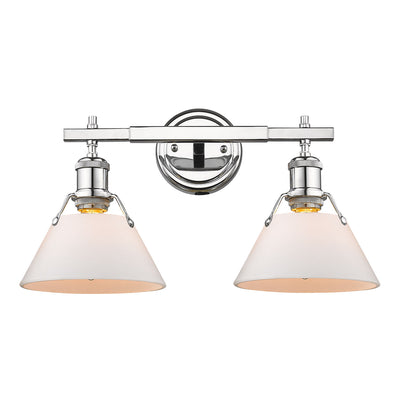 Yep by Golden Lighting Orwell 2-light Vanity in Chrome and Opal Glass - Default Title - Golden Lighting