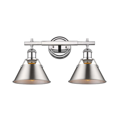 Yep by Golden Lighting Orwell 2-light Vanity in Chrome and Pewter shade - Default Title - Golden Lighting