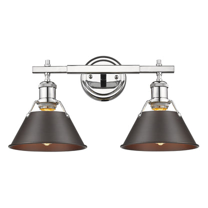 Yep by Golden Lighting Orwell 2-light Vanity in Chrome and Rubbed Bronze shade