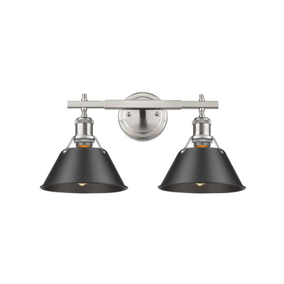 Yep by Golden Lighting Orwell 2-light Vanity in Pewter and Matte Black shade - Default Title - Golden Lighting