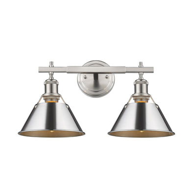 Yep by Golden Lighting Orwell 2-light Vanity in Pewter and Chrome shade - Default Title - Golden Lighting