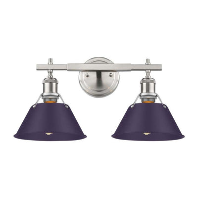 Yep by Golden Lighting Orwell 2-light Vanity in Pewter and Exotic Purple shade - Default Title - Golden Lighting