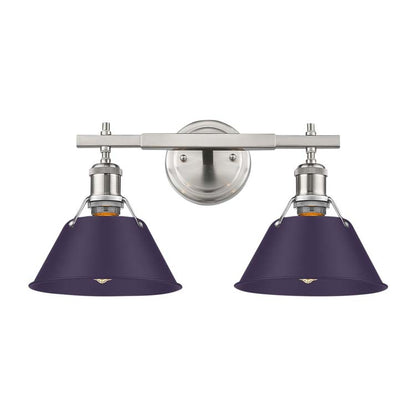 Yep by Golden Lighting Orwell 2-light Vanity in Pewter and Exotic Purple shade