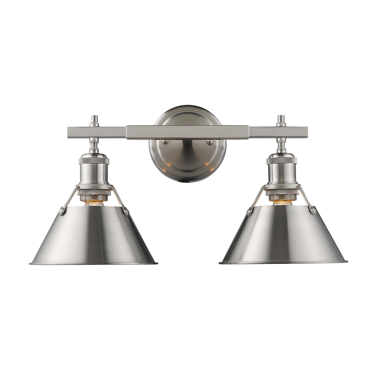 Orwell 2-Light Vanity Light in Pewter - - Golden Lighting