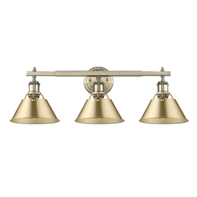 Yep by Golden Lighting Orwell 3-light Vanity in Aged Brass and Brushed Champagne Brass shade - - Golden Lighting