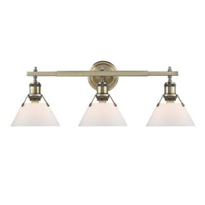 Yep by Golden Lighting Orwell 3-light Vanity in Aged Brass and Opal Glass - - Golden Lighting