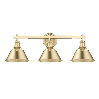 Yep by Golden Lighting Orwell 3-light Vanity in Brushed Champagne Brass - - Golden Lighting