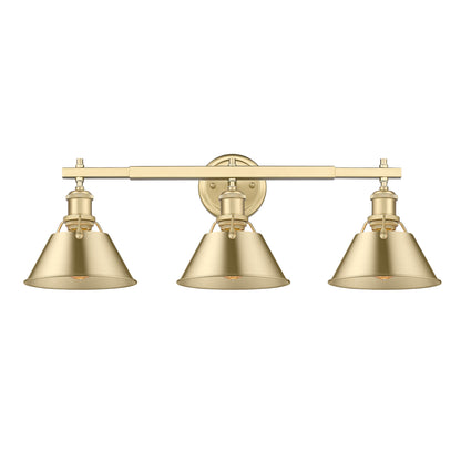 Yep by Golden Lighting Orwell 3-light Vanity in Brushed Champagne Brass - - Golden Lighting