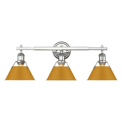 Yep by Golden Lighting Orwell 3-light Vanity in Chrome and Auric Yellow shade - - Golden Lighting