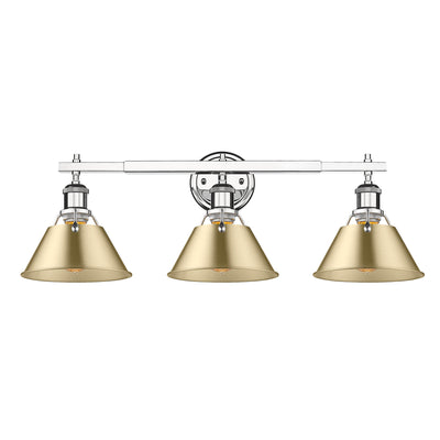 Yep by Golden Lighting Orwell 3-light Vanity in Chrome and Brushed Champagne Brass shade - - Golden Lighting