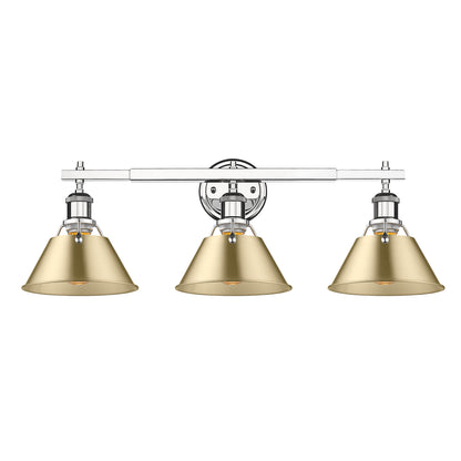 Yep by Golden Lighting Orwell 3-light Vanity in Chrome and Brushed Champagne Brass shade - - Golden Lighting