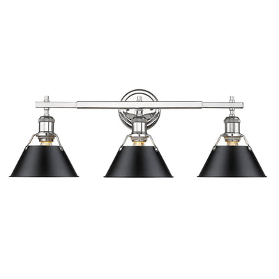 Yep by Golden Lighting Orwell 3-light Vanity in Chrome and Matte Black shade - - Golden Lighting