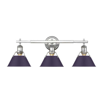 Yep by Golden Lighting Orwell 3-light Vanity in Chrome and Exotic Purple shade - - Golden Lighting