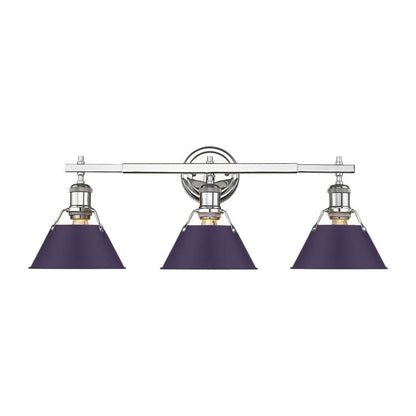 Yep by Golden Lighting Orwell 3-light Vanity in Chrome and Exotic Purple shade - - Golden Lighting