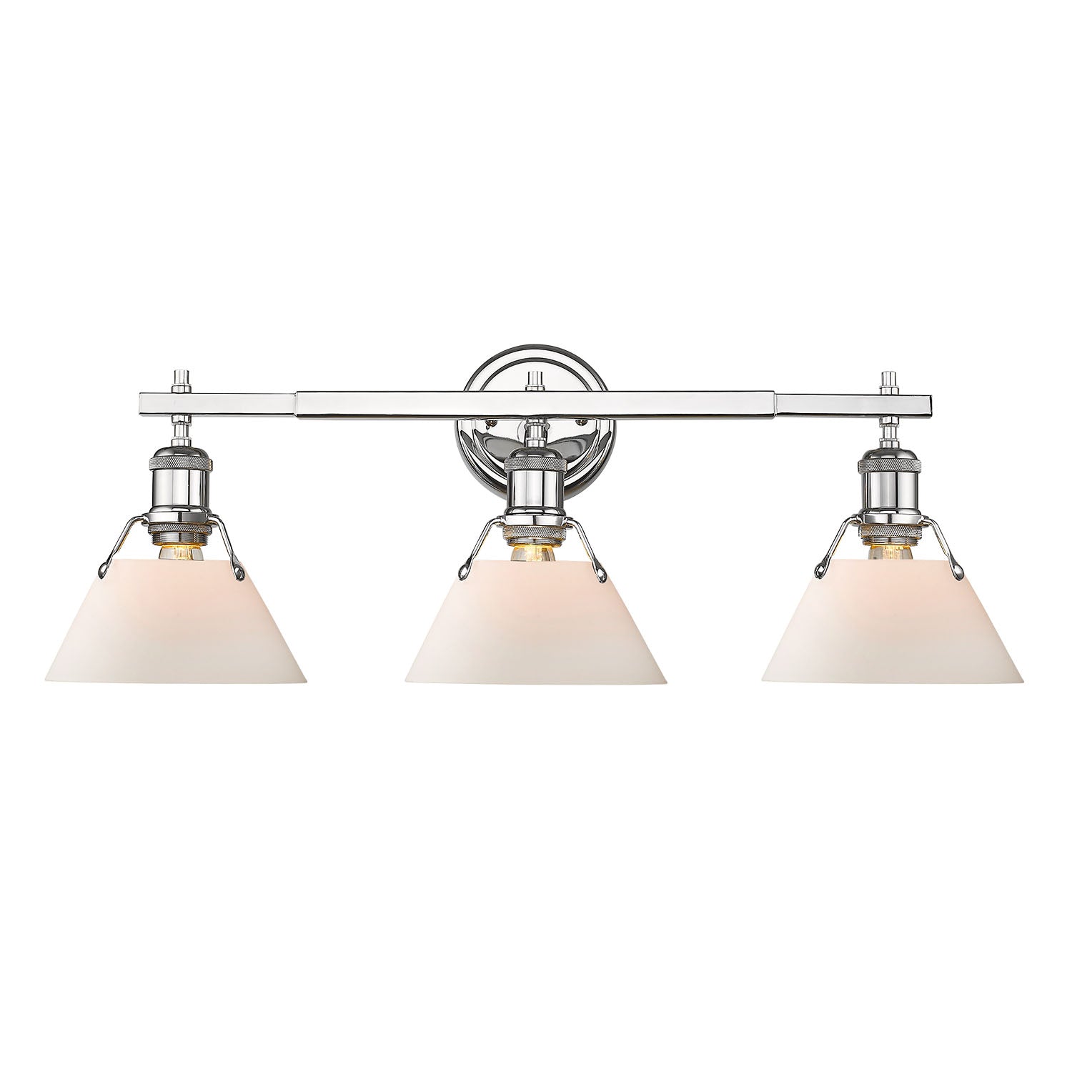 Yep by Golden Lighting Orwell 3-light Vanity in Chrome and Opal Glass - - Golden Lighting