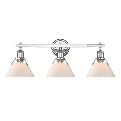 Yep by Golden Lighting Orwell 3-light Vanity in Chrome and Opal Glass - - Golden Lighting