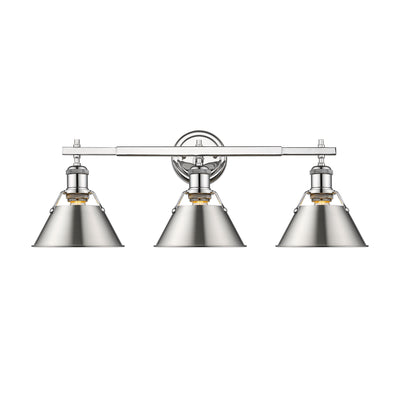 Yep by Golden Lighting Orwell 3-light Vanity in Chrome and Pewter shade - - Golden Lighting