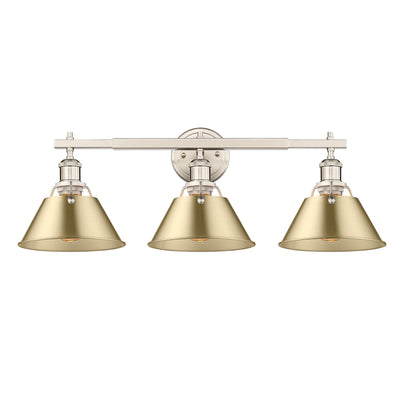 Yep by Golden Lighting Orwell 3-light Vanity in Pewter and Brushed Champagne Brass shade - - Golden Lighting