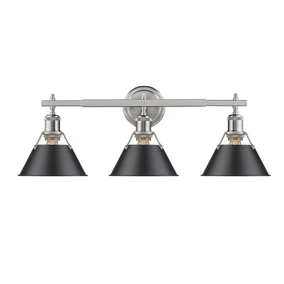 Yep by Golden Lighting Orwell 3-light Vanity in Pewter and Matte Black shade - - Golden Lighting