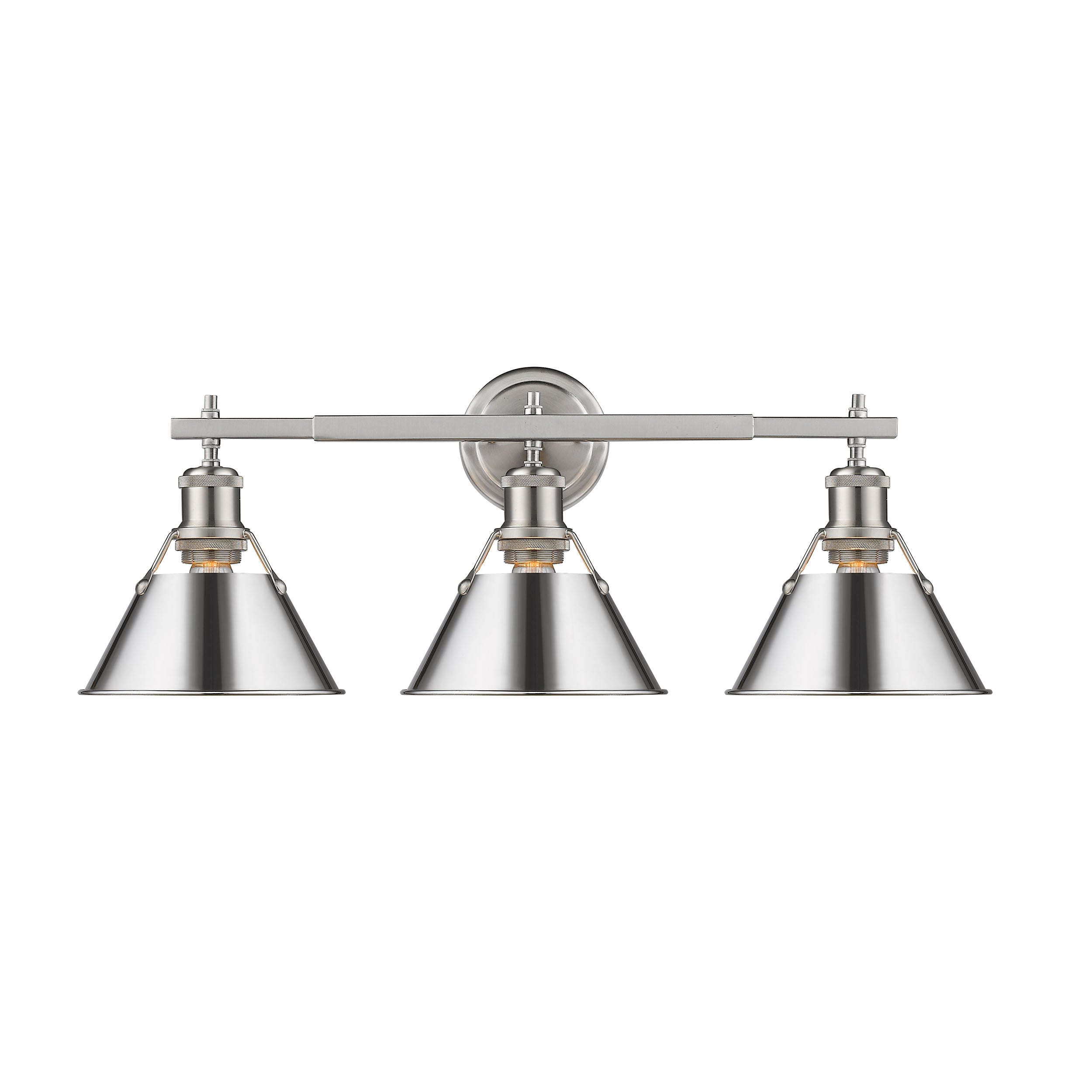 Yep by Golden Lighting Orwell 3-light Vanity in Pewter and Chrome shade - - Golden Lighting