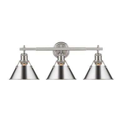 Yep by Golden Lighting Orwell 3-light Vanity in Pewter and Chrome shade - - Golden Lighting