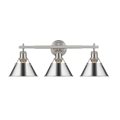 Yep by Golden Lighting Orwell 3-light Vanity in Pewter and Chrome shade - - Golden Lighting