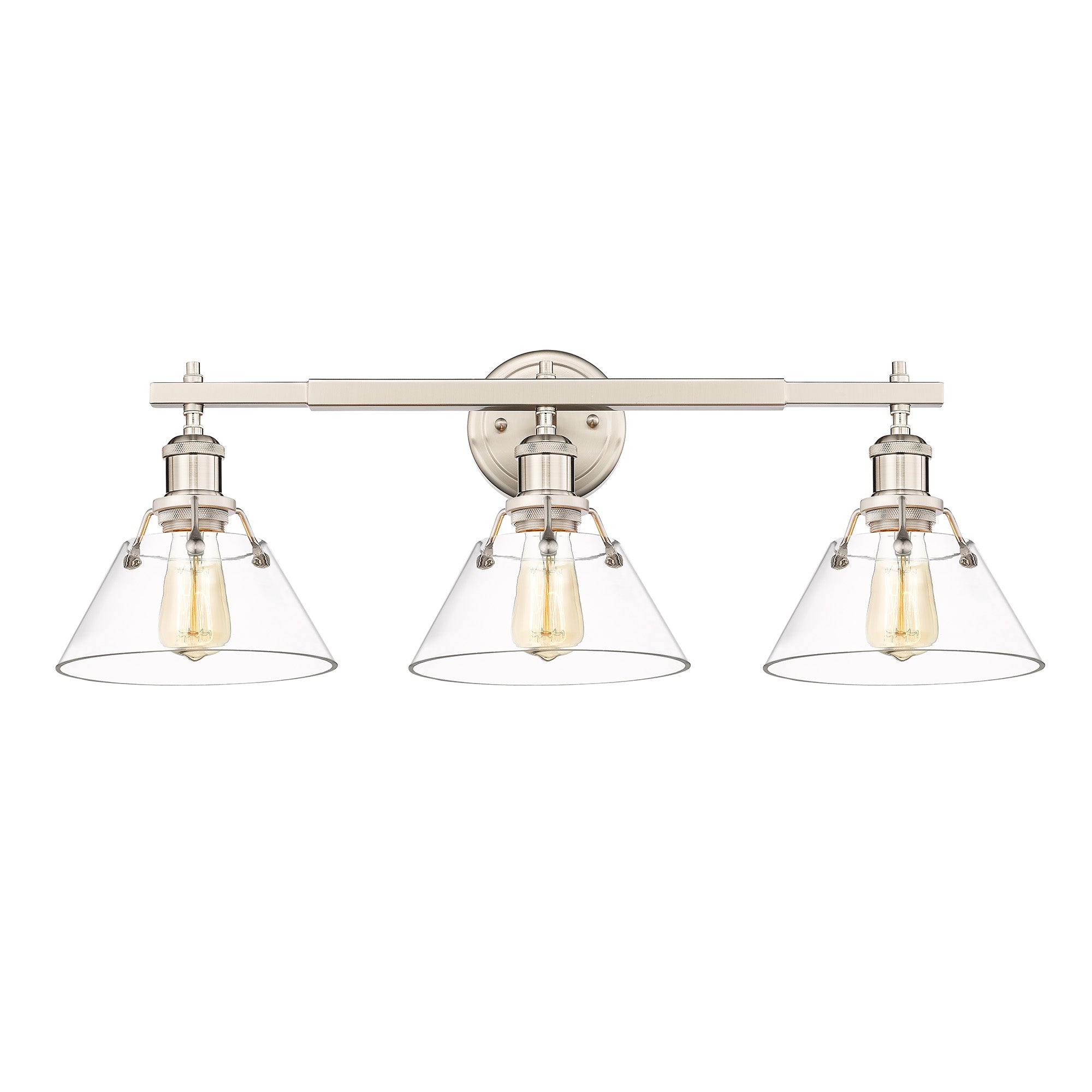 Yep by Golden Lighting Orwell 3-light Vanity in Pewter and Clear Glass - - Golden Lighting