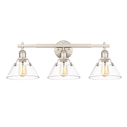 Yep by Golden Lighting Orwell 3-light Vanity in Pewter and Clear Glass - - Golden Lighting
