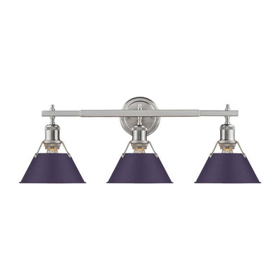 Yep by Golden Lighting Orwell 3-light Vanity in Pewter and Exotic Purple shade - - Golden Lighting
