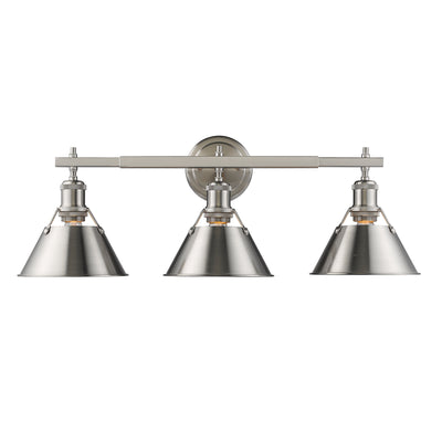 Yep by Golden Lighting Orwell 3-light Vanity in Pewter - - Golden Lighting