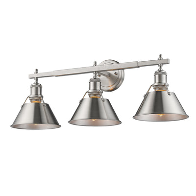 Yep by Golden Lighting Orwell 3-light Vanity in Pewter - - Golden Lighting