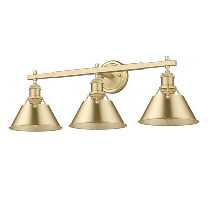 Orwell 3-Light Vanity Light in Brushed Champagne Bronze - Brushed Champagne Bronze / Brushed Champagne Bronze / Gold - Golden Lighting