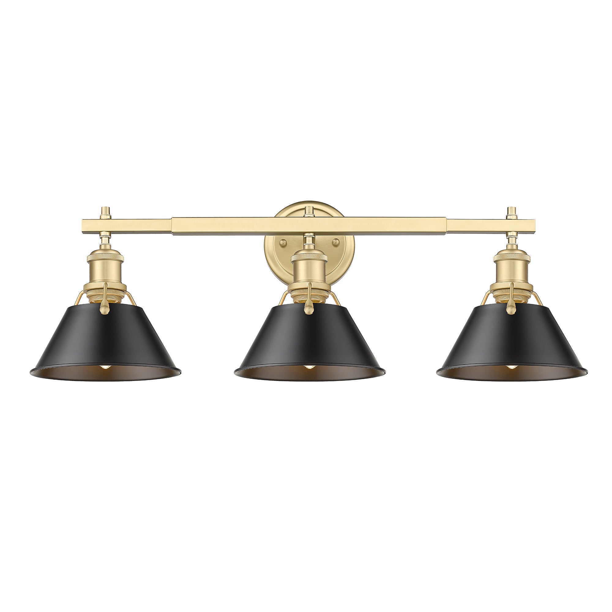 Orwell 3-Light Vanity Light in Brushed Champagne Bronze with Matte Black - - Golden Lighting