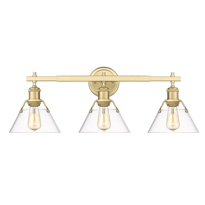 Yep by Golden Lighting Orwell 3-light Vanity in Brushed Champagne Brass and Clear Glass - Default Title - Golden Lighting