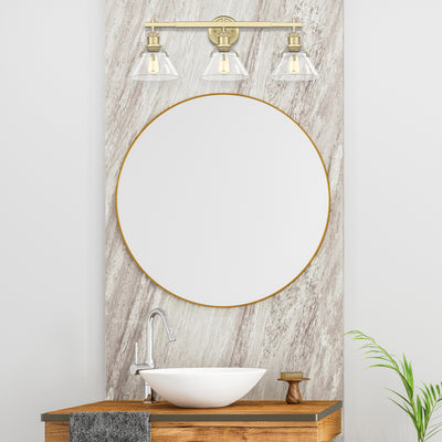 Yep by Golden Lighting Orwell 3-light Vanity in Brushed Champagne Brass and Clear Glass - - Golden Lighting