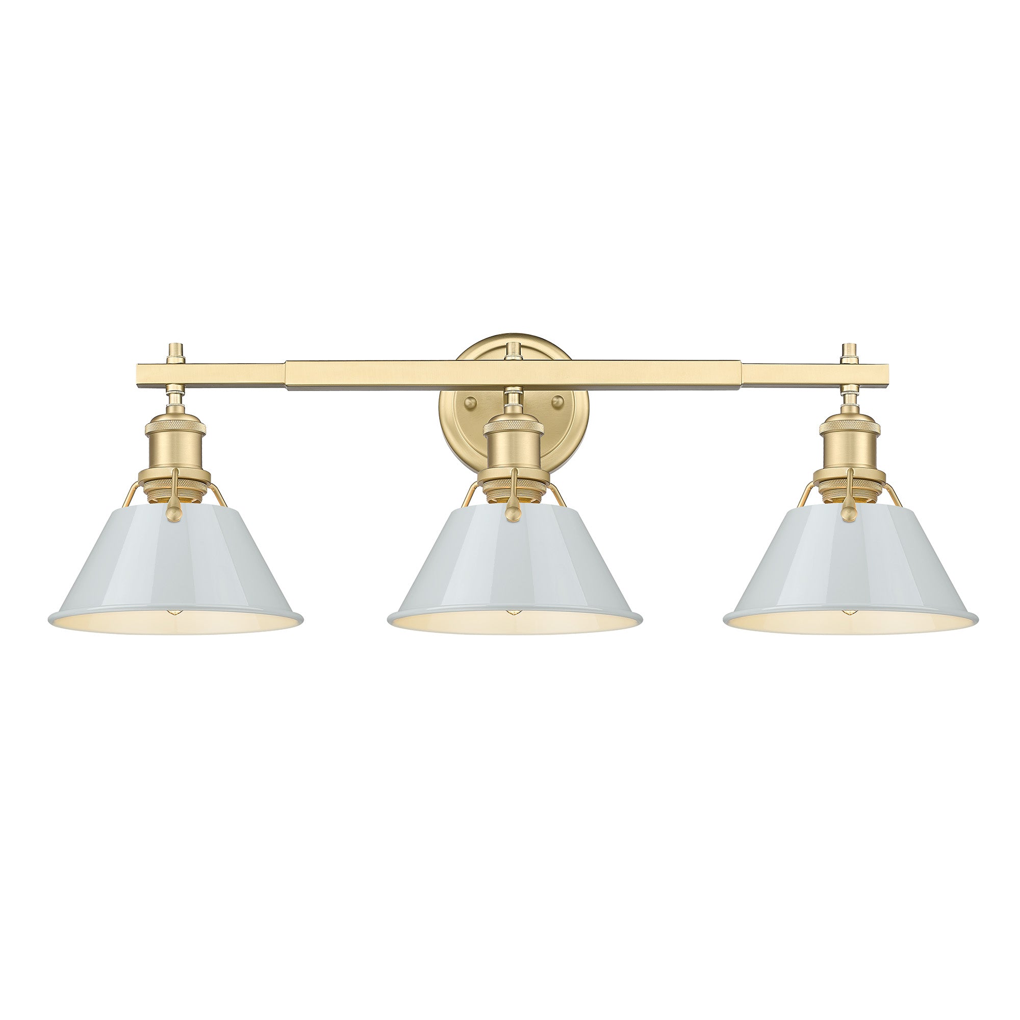 Orwell 3-Light Vanity Light in Brushed Champagne Bronze with Dusky Blue - - Golden Lighting