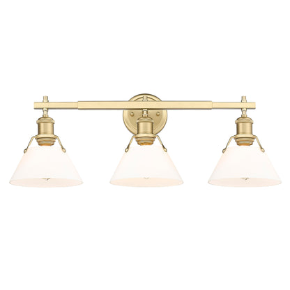 Orwell 3-Light Vanity Light in Brushed Champagne Bronze with Opal Glass - - Golden Lighting