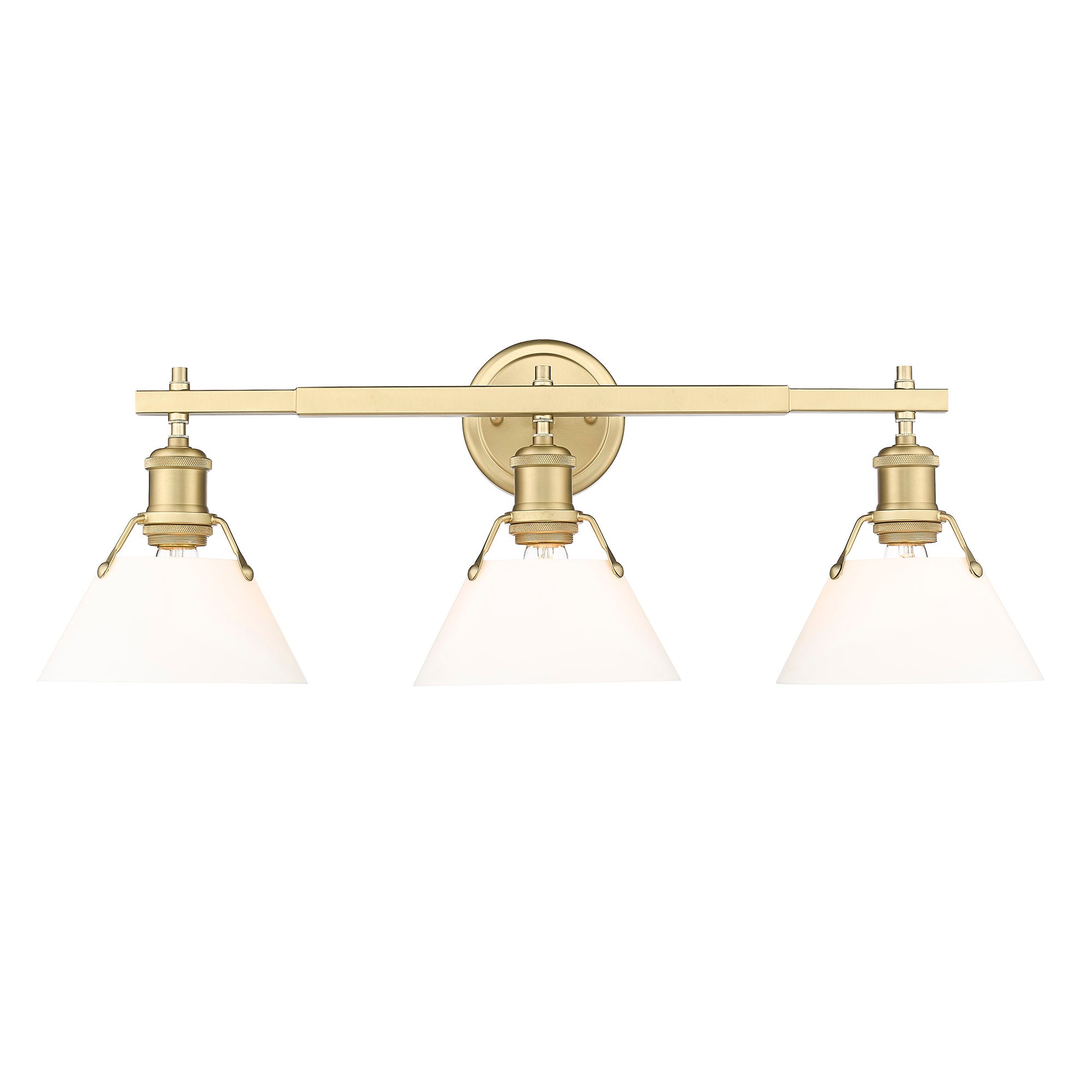 Yep by Golden Lighting Orwell 3-light Vanity in Brushed Champagne Brass and Opal Glass