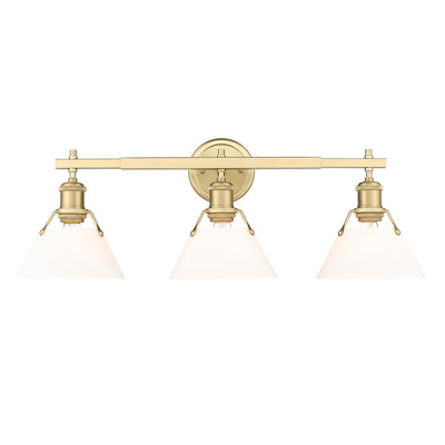 Yep by Golden Lighting Orwell 3-light Vanity in Brushed Champagne Brass and Opal Glass - Default Title - Golden Lighting