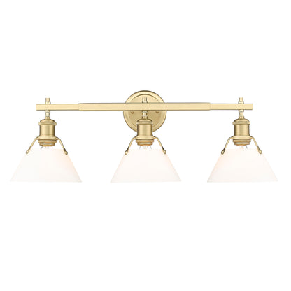 Yep by Golden Lighting Orwell 3-light Vanity in Brushed Champagne Brass and Opal Glass